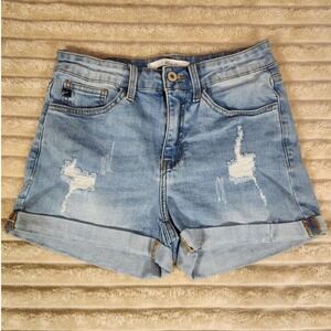 KanCan‎ Women's Denim Shorts Light Wash Distressed Cuffed Size 26 KC6036L